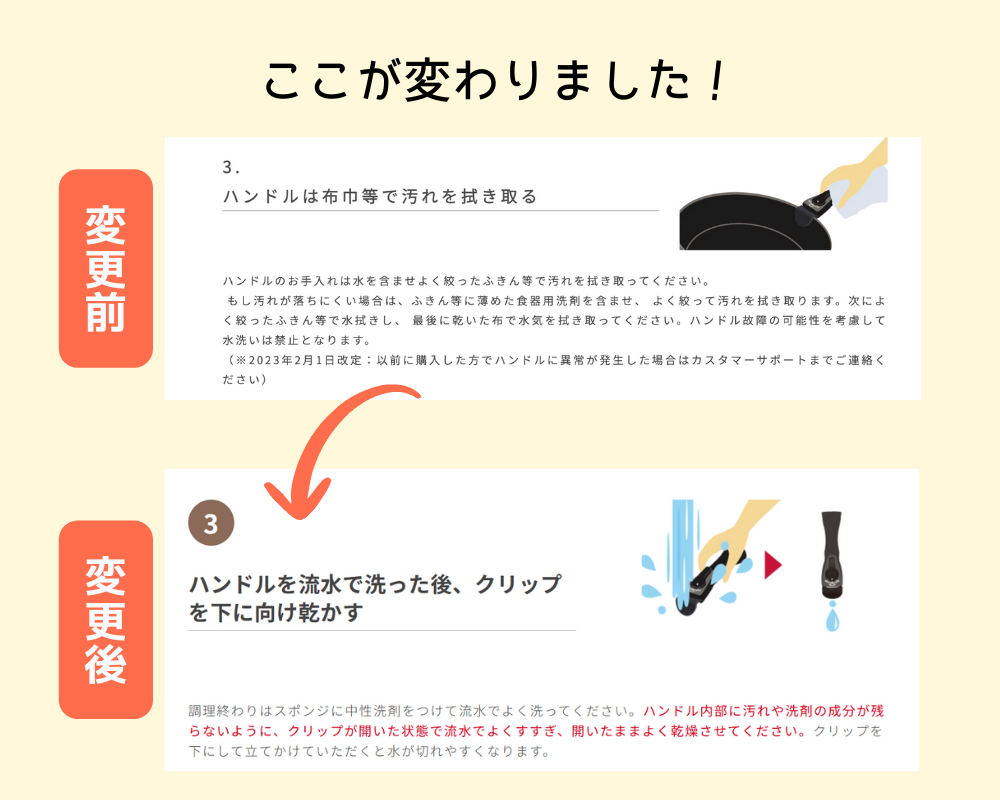 <変更>着脱ハンドルのお手入れ方法