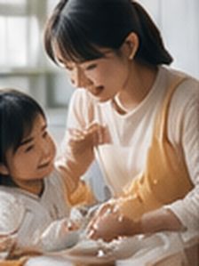 家族で料理を楽しむ様子